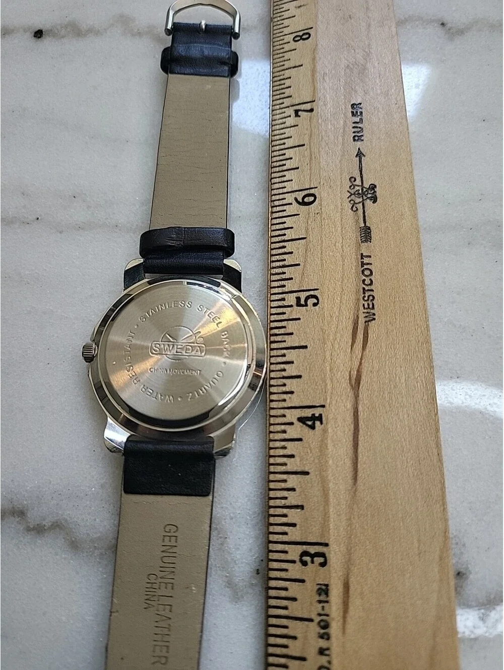 IFC Sweda Mens Wrist Watch Quartz Water Resistant Leather Band Working New Bat